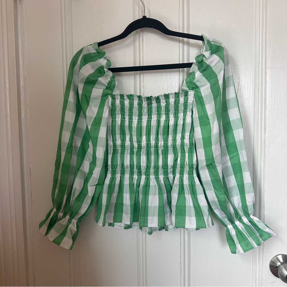 NWOT Who What Wear Gingham Blouse - Picture 7 of 8